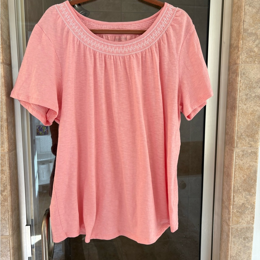 Talbots Coral Short Sleeve Top